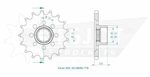 Sport Sprocket Front 525 Natural, 2, nordicamoto.ro