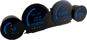 Hd-03l Four-piece Gauge Kit Black