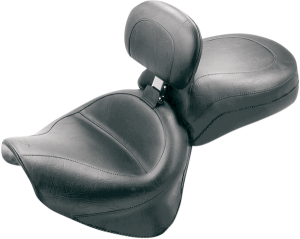 Vintage Wide Touring Seat With Driver Backrest Black, 1, nordicamoto.ro
