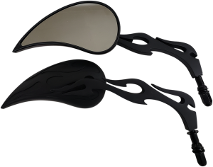 Flame Billet Mirrors Anodized Black, 1, nordicamoto.ro