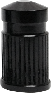 Round Valve Stem Cap Black, Anodized, 1, nordicamoto.ro