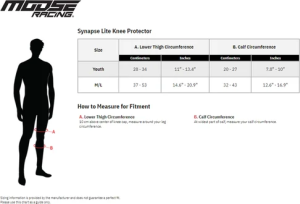 MOOSE RACING Youth Synapse Lite Knee Protectors Black, 2, nordicamoto.ro