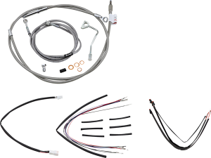 Complete Stainless Braided Handlebar Cable/brake Line Kit Silver