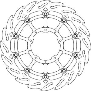 Seria Flame cu rotor flotant – Negru, Argintiu, Oțel inoxidabil, 1, nordicamoto.ro