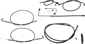 Standard Midnight Braided Handlebar Cable/brake Line Kit Black, 1, nordicamoto.ro
