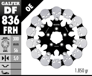 Skull Brake Rotor Black, Silver, 1, nordicamoto.ro