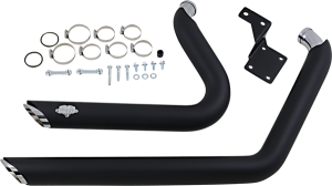 Shortshots Staggered Exhaust System Black, 3, nordicamoto.ro