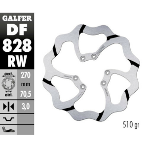 Disc frana fata TM EN/MX 125-530 Galfer Grooved