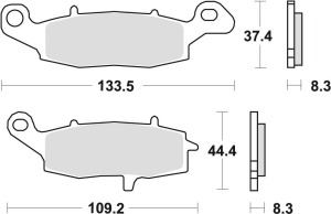 Placute frana fata TRW Organice KAWASAKI ER5 '01-'06/ER6 '06-'16/VERSYS 650 '07-'09/KLR 650 '95-'04/Z 750 '04-'06/ZR7 '99-'04/VN 800 '96-'03/VN 900 '06- '17/GPZ / ZR 1100 '96-'98/VN 1500 '96-'03/VN 1600 '03-'08/VN 1700 '09-'17