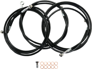 Black Braided Brake Line Kit Black