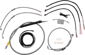 Complete Stainless Braided Handlebar Cable/brake Line Kit Silver