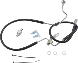 Extended Length Black Vinyl Brake Line Kit Black, Vinyl Coated Oversize [+76 mm (3')], 1, nordicamoto.ro