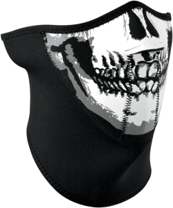 Half Mask 3 Panel Skull Black, 1, nordicamoto.ro