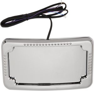 Curved Slick Signals License Plate Frame With 3-hole Backing Plate Chrome, 1, nordicamoto.ro