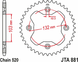 JT SPROCKETS Racelite Aluminum Rear Sprocket Orange 