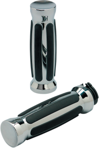 Custom Straight Rubber Grips Black, 1, nordicamoto.ro