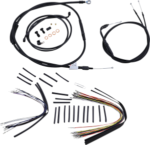 Complete Black Vinyl Handlebar Cable/line Kit For Ape Hanger Handlebars Black