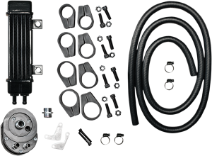 Vertical Frame-mount Oil Cooler Kit Black, 3, nordicamoto.ro