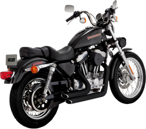 Shortshots Staggered Exhaust System Black, 2, nordicamoto.ro