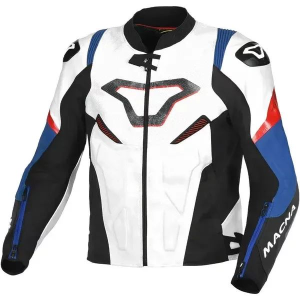 Geaca de piele sport/touring MACNA POINTER - Produs Resigilat Alb/Negru 52, nordicamoto.ro