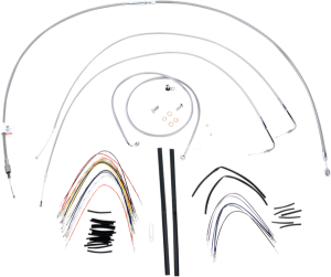 Complete Stainless Braided Handlebar Cable/brake Line Kit Silver