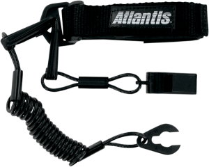 Pro Floating Lanyard With Whistle Black