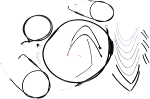 Complete Black Vinyl Handlebar Cable/line Kit For Ape Hanger Handlebars Black