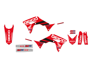 Geico Graphic Kit With Seat Cover Red, White, Black, 3, nordicamoto.ro
