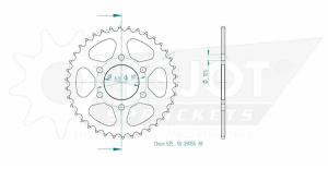 Pinion standard spate 525 negru, 2, nordicamoto.ro