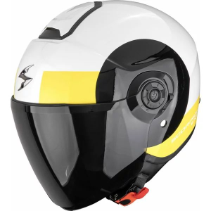 Cască SCORPION EXO CITY II SHEER XXS cu vizieră deschisă/tip jiclor, alb/roz/albastru, nordicamoto.ro