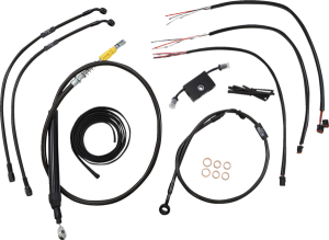 Complete Midnight Braided Handlebar Cable/brake Line Kit Black, 1, nordicamoto.ro