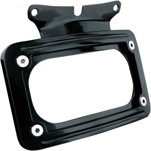 Curved License Plate Mount With Frame Gloss Black, 2, nordicamoto.ro