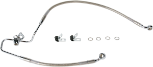 Stainless Steel Brake Line Kit Silver, Clear-coated