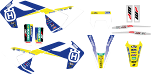 Trophy Graphic Kit Yellow, White, Blue, 2, nordicamoto.ro