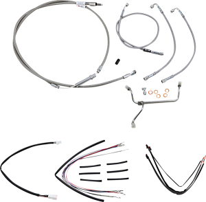 Complete Stainless Braided Handlebar Cable/brake Line Kit Silver, 1, nordicamoto.ro