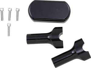 Solid Handlebar Riser & Top Clamp Kit Black