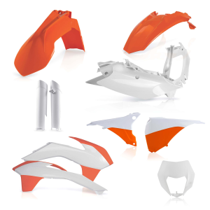 Kit Plastice Acerbis KTM EXC/EXCF 14-15 Orange/White Fara Placa Far