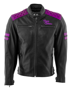Geaca Piele Rusty Stitches JARI Black/Purple