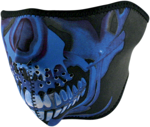 Half Mask Bl Chrome Skull Blue, 1, nordicamoto.ro
