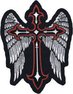 Winged Cross Patch Black, Red, White, 1, nordicamoto.ro