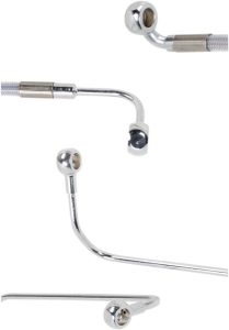 Stainless Steel Brake Line Kit Silver, Clear-coated, 2, nordicamoto.ro