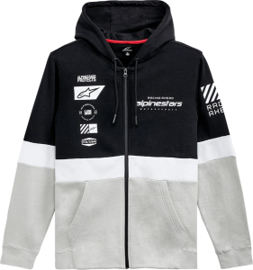 Hood Zip Positio Bk-wtBlack, White 