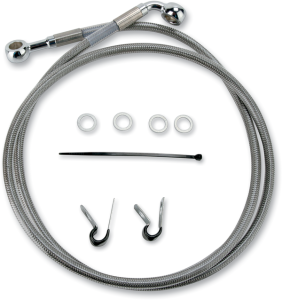 Extended Length Stainless Steel Brake Line Kit Silver, Clear-coated Oversize [+51 mm (2'')], 1, nordicamoto.ro