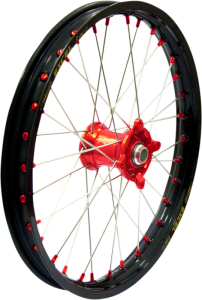 Elite Mx-en Wheel, Silver Spokes Red