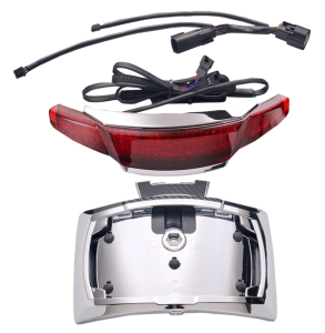 Latitude Tail Light & License Plate Holder With Lightstrike Amber, Red, 2, nordicamoto.ro