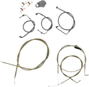 Standard Stainless Braided Handlebar Cable/brake Line Kit Silver, 2, nordicamoto.ro