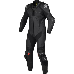 Combinezon de piele 1 piesa MACNA CHROMIQ 46 Negru/Rosu, 5, nordicamoto.ro