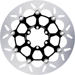 Brake Rotor Floating Round Black, Silver, 1, nordicamoto.ro