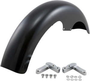 Hugger Front Fender With Mounting Blocks For Softail/dyna Black, 1, nordicamoto.ro
