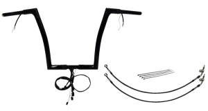 Plug & Play Ez Install 1-1/4(r) Flat Top Handlebar Kit Black, 1, nordicamoto.ro